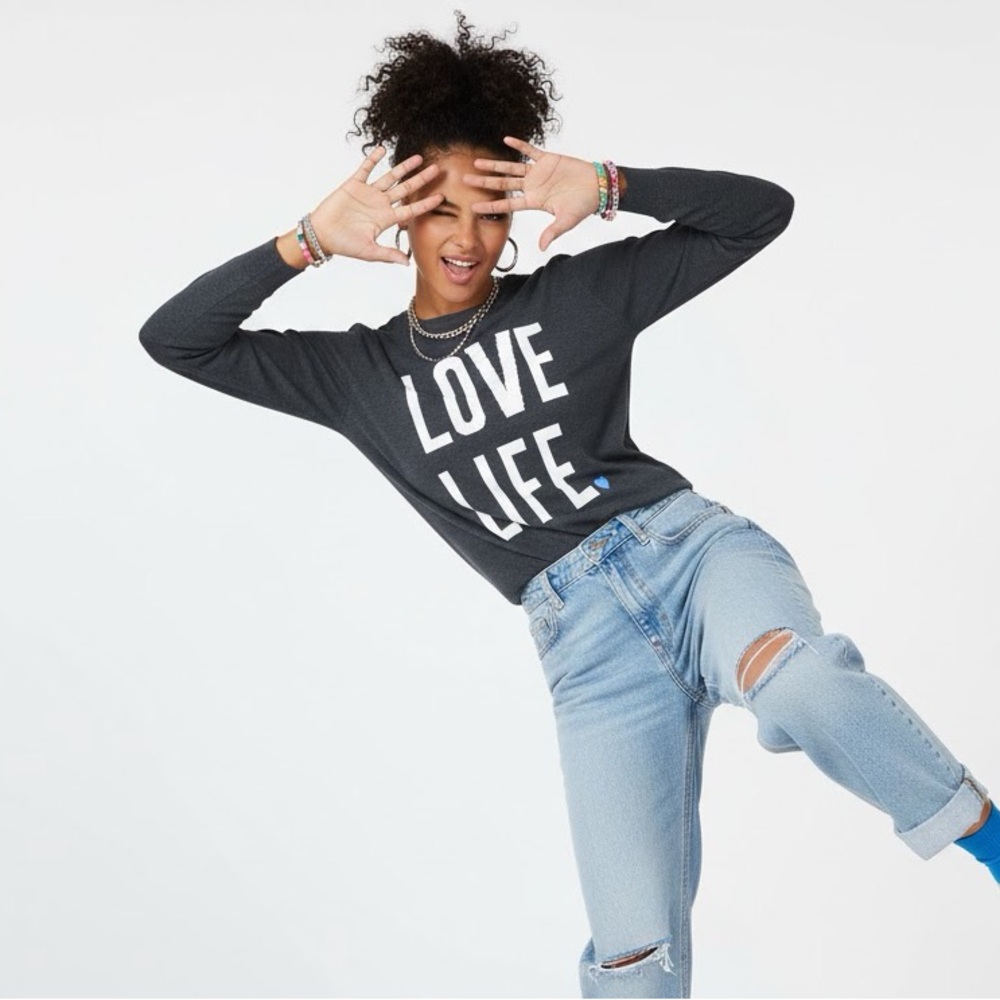 Old Navy Black Sweater with Blue Trim